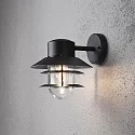 Wandarmatuur voor buitenshuis MODENA down E27 IP44, zwart, transparant