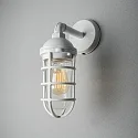 Wandarmatuur voor buitenshuis OLBIA down, rond, lang E27 IP44, wit dimbaar