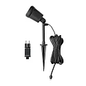 Outdoor LED wall and groundspike spot AMALFI, 12V, 1-flame, 4W 3500K 280lm, incl. Trafo, removable spike, black