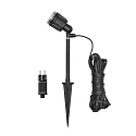 Outdoor LED wall and groundspike spot AMALFI, 12V, 1-flame, 1W 3500K 70lm, incl. Trafo, removable spike, black
