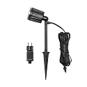 Outdoor HighPower LED groundspike spot AMALFI, 12V, 1-flame, 4W 3500K 280lm 46°, incl. Trafo, removable spike, black