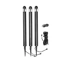 3pc. set of groundspike rod luminaire AMALFI, height 75cm, 12V, 3x G4 max. 15W, black, plastic / acrylic glass