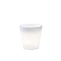 LED beleuchteter Pflanzentopf ASSISI, IP44, 12V, 2.4W 3000K 30lm, with 600cm cable, white plastic, Ø 28cm / H 28cm