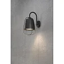 Wandarmatuur voor buitenshuis PERUGIA E27 IP44, opaal, zwart
