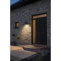 Konstsmide Outdoor wall luminaire PERUGIA, E27 max. 60W, black aluminium / opal glass,