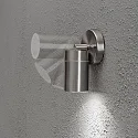 Wandarmatuur voor buitenshuis MODENA draaibaar GU10 IP44, rvs, transparant
