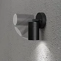 Outdoor wall spot MODENA, swiveling, GU10 max. 7W, cone of light 105°, black aluminium / clear glass
