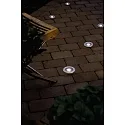 Konstsmide LED solar in-ground spot incl. 2 accus, IP44, 0.06W 6000K 2lm, stainless steel 304 / clear glass