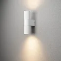 Wandarmatuur voor buitenshuis TEMI up down, cilindrisch GU10 IP54, goud, zwart dimbaar