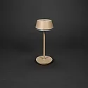 Konstsmide battery table lamp LYON with USB connection, CCT Switch, RGB, with touch dimmer IP54, sand coloured dimmable