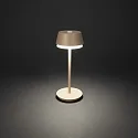 Konstsmide battery table lamp LYON with USB connection, CCT Switch, RGB, with touch dimmer IP54, sand coloured dimmable