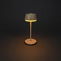 Konstsmide battery table lamp LYON with USB connection, CCT Switch, RGB, with touch dimmer IP54, sand coloured dimmable
