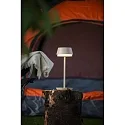 Konstsmide battery table lamp LYON with USB connection, CCT Switch, RGB, with touch dimmer IP54, sand coloured dimmable