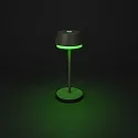 Konstsmide battery table lamp LYON with USB connection, CCT Switch, RGB, with touch dimmer IP54, green, grey dimmable