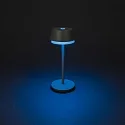 Konstsmide battery table lamp LYON with USB connection, CCT Switch, RGB, with touch dimmer IP54, green, grey dimmable