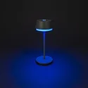 Konstsmide battery table lamp LYON with USB connection, CCT Switch, RGB, with touch dimmer IP54, green, grey dimmable