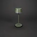Konstsmide battery table lamp LYON with USB connection, CCT Switch, RGB, with touch dimmer IP54, green, grey dimmable