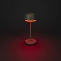 Konstsmide battery table lamp LYON with USB connection, CCT Switch, RGB, with touch dimmer IP54, green, grey dimmable