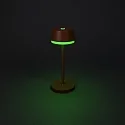 Konstsmide battery table lamp LYON with USB connection, CCT Switch, RGB, with touch dimmer IP54, terracotta dimmable