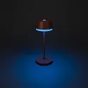Konstsmide battery table lamp LYON with USB connection, CCT Switch, RGB, with touch dimmer IP54, terracotta dimmable