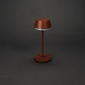 Konstsmide battery table lamp LYON with USB connection, CCT Switch, RGB, with touch dimmer IP54, terracotta dimmable