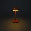 Konstsmide battery table lamp LYON with USB connection, CCT Switch, RGB, with touch dimmer IP54, terracotta dimmable