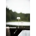 Konstsmide battery table lamp LILLE with USB connection, with touch dimmer IP54, white dimmable
