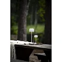 Konstsmide battery table lamp LILLE with USB connection, with touch dimmer IP54, white dimmable