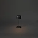 Konstsmide battery table lamp LILLE MINI with USB connection, with touch dimmer IP54, black dimmable