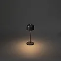 Konstsmide battery table lamp LILLE MINI with USB connection, with touch dimmer IP54, black dimmable