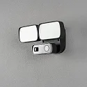 LED AußenWall luminaire SMARTLIGHT DOUBLE, with sensor + HD camera, 24W 5000K 2400lm, black metal / plastic