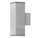 Outdoor wall luminaire MONZA, with double cone of light, 2x GU10 max. 35W, anodised aluminium / clear glass
