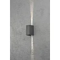 HighPower LED outdoor wall luminaire CREMONA, Up/Down, adjustable beam, 3W 3000K 460lm, anthracite / clear