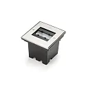 Vloerinbouwarmatuur hoekig, ingebouwde versie IP65, rvs, transparant 