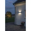 HighPower LED outdoor wall luminaire CHIERI WIDE, Up/Down, 2x6W 3000K 950lm, white aluminium / opal acrylic glass