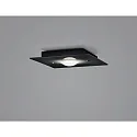 Helestra ceiling luminaire NOMI 1 flame, square LED IP20, black matt dimmable