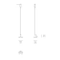 Zafferano Accessory for PENCIL MODULO LUCE Suspension brackets 2, set of 2, dark grey