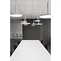 LEDS C4 Pendelarmatuur NET LED IP20, opaal, wit