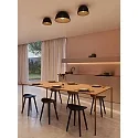 LEDS C4 wall and ceiling luminaire MISO Ø 285MM E27 IP20, gold, black dimmable