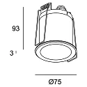 LEDS C4 Inbouwarmatuur EKO DOWNLIGHT LED down, rond, stijf IP66, zwart dimbaar 6,1W 369lm 3000K 24° CRI > 80