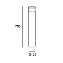 bollard lamp DAN cylindrical, long, CCT Switch, adjustable IP66, anthracite 