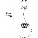 LEDS C4 pendant luminaire CISNE PENDAND - E27 without shade E27 IP65, white dimmable