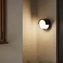 LEDS C4 Wandarmatuur voor buitenshuis CREU rond IP65, opaal, zwart