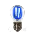 Decorative LED drop shape filament lamp P45, E27, 4W blue / clear