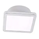 Plafondarmatuur AQUA UNO hoekig, CCT Switch, schakelbaar GX53 IP44, zilveren blad 