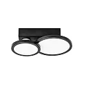 Plafondarmatuur AQUA DISK-2 2-vlams, CCT Switch, schakelbaar GU10 IP44, zwart mat 
