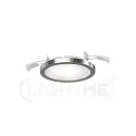 Plafondinbouwarmatuur AQUA PLANO Ø 11.2CM CCT Switch, set van 3, schakelbaar GX53 IP44, zilveren blad 