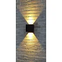 Lumexx Wandarmatuur voor buitenshuis ARCA XL W150 IP65, zwart dimbaar