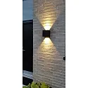 Lumexx Wandarmatuur voor buitenshuis ARCA XL W150 IP65, zwart dimbaar