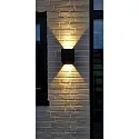 Lumexx Wandarmatuur voor buitenshuis ARCA XL W150 IP65, zwart dimbaar
